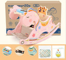 Cradle Baby Rocking Chair Music Baby Chair Chaise Rocking Horse Toy(Pink)
