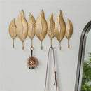 Living Room Creative Golden Leaf Hook Porch Hanging Wall Decoration Mural Pendant, Style:7 Rows