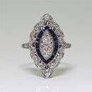 Women Sapphire Rhinestone Engagement Ring, Ring Size:9