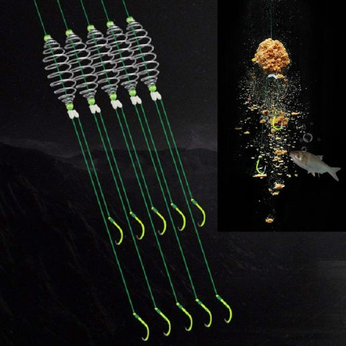15 PCS / 3 Sets Stranded Double Hook Anti-winding Silver Carp Fishing Group Spring Fishing Hook, Specification:8(Fluorescent Hook)