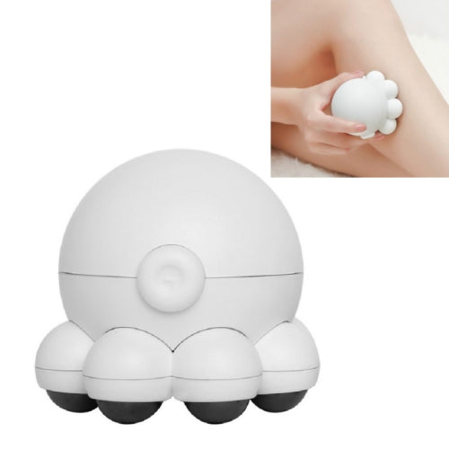 Small Octopus Shoulder and Neck Massager Multifunctional Household Hot Compress Cervical Massager(White)