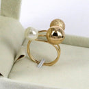 Fashion Metal Pellet Multi-ring Adjustable Open Ring(Gold)