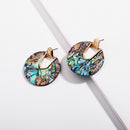 Colorful Resin Acrylic Round Dangle Earrings for Women(Colorful)