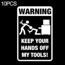 10 PCS QYPF Warning Sticker Funny Prank Car Sticker Vinyl Decoration, Size: 11.8 x 18.3cm (Silver)