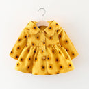 Spring and Autumn Girl Sunflower Print Pattern Long Sleeve Hooded Jacket, Height:100cm(Yellow)