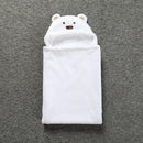 Cute Animal Cartoon Babies Blanket Kids Hooded Bathrobe Toddler Baby Bath Towel(White)