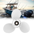 Boat Outboard Propeller 63V-45945-00-EL 9 1/4 x 10 For Yamaha 9.9-15HP Aluminum 8 Spline Tooth Diameter 235mm White 3 Blades