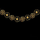 Hollow Flowers Leaves Wall Applique String Decoration Wedding Birthday Party Holiday Decoration, Style:Section C Hollow Flower(Gold)