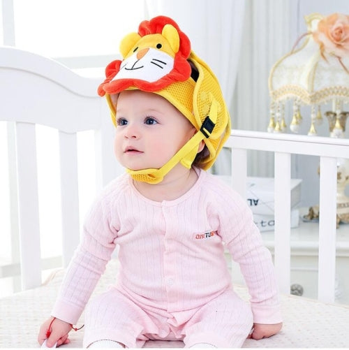 Baby children Infant Protective Cotton Head Protection Soft Hat Helmet Anti-collision Security Safety Sport Baby Caps(Lion)