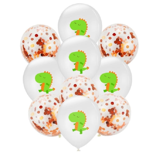 Birthday Party Dinosaur Latex Sequin Balloon Party Atmosphere Decoration Dinosaur Set, Style:Dinosaur Champagne Gold Glitter