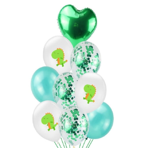 Birthday Party Dinosaur Latex Sequin Balloon Party Atmosphere Decoration Dinosaur Set, Style:Sequin Bouquet Set