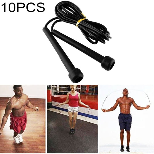 10 PCS Pen Handle Shaped Small Handle Rubber Skipping Rope for Fitness(Black)