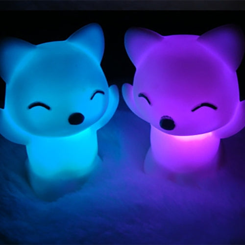 5 PCS 7 Changing Colors Lovely Fox Shape LED Night Light Decoration Bedside Lamp Home Bedroom Desktop Light