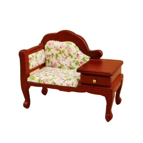 Miniature Doll House Wooden Handmade Chaise Longue Furniture Decoration