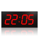 LED Large Screen Digital Electronic Clock Remote Control Double-sided Wall Clock US Plug(Red)