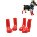 4 PCS/Set Pet Rain Boots Waterproof Non-slip Dog Shoes, Size:L(Red)