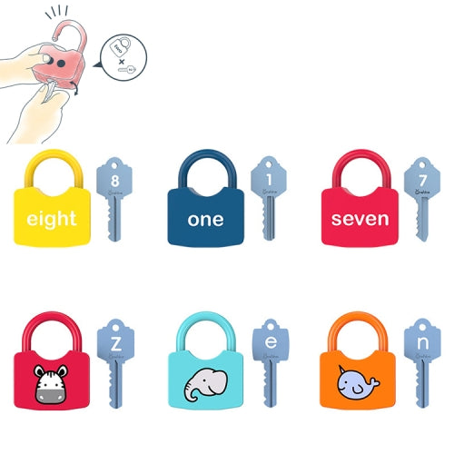 6 PCS Children Alphanumeric and Number Matching Lock Early Educational Toys, Random Style Delivery