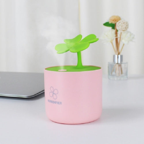 Mini Air Humidifier Clover Design Desktop Home Office Car Air Purifier Humidifier(Pink)