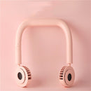 USB Charging Fan Portable Mini Hanging Neck Fan(Cherry Blossom Powder)