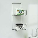 Wall-mounted Storage Rack for Bathroom Racks, Style:Double Layer(Black)