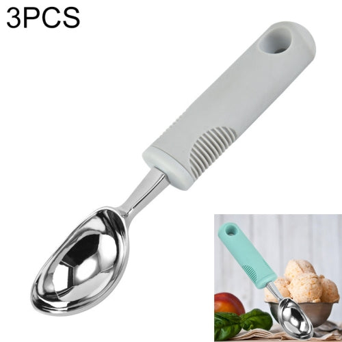 3 PCS Zinc Alloy Ice Cream Spoon Dessert Spoon Fruit Ball Digger(Gray)