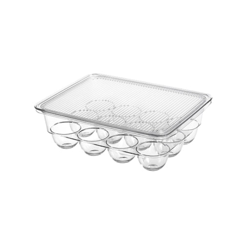 Kitchen Refrigerator Storage Box Compartment with Lid Egg Storage Box, Specification:12 Grid