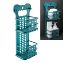 3 PCS Foldable Storage Basket Wall-mounted Rack, Specification:Double Layer(Blue)