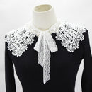 Hollow Water-soluble Fake Collar Shawl Dress Decorative Collar(White)