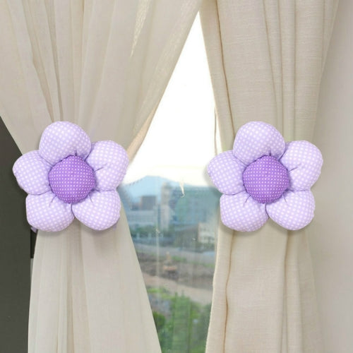 Sunflower Cute Curtain Buckle Practical Design Home Decoration(Purple)