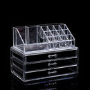 Transparent Acrylic Desktop Multi-layer Drawer Storage and Finishing Lipstick Rack Makeup Box, Color:3 Compartment Cosmetic Case