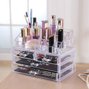 Transparent Acrylic Desktop Multi-layer Drawer Storage and Finishing Lipstick Rack Makeup Box, Color:4 Compartment Cosmetic Case