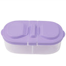 Fresh Fruit Snacks Storage Double Cell Clamshell Crisper Plastic Food Box(Purple)