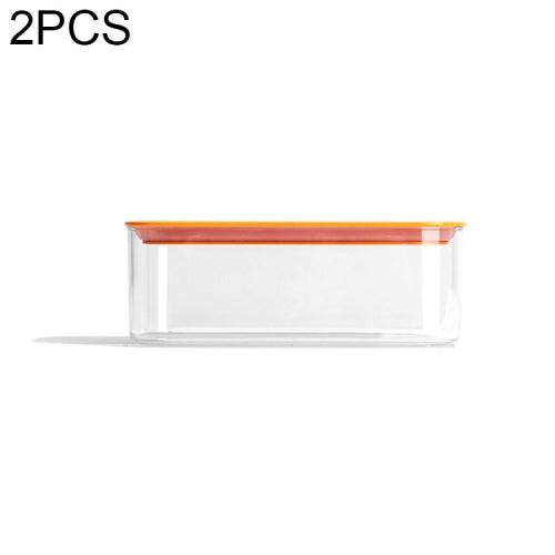2 PCS Kitchen Transparent Sealed Cans with Lid Fresh-keeping Box, Size:Small(Fruit Yellow)