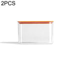 2 PCS Kitchen Transparent Sealed Cans with Lid Fresh-keeping Box, Size:Medium(Fruit Yellow)