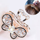 Fashion Vintage Women Crystal Rhinestone Hairpins Mini Butterfly Hair Claws Hair Accessories(White)