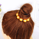 Pearl Hair Rope Hairband Women Hair Ring Stretch Hair Accessories(Yellow)