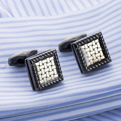 Luxury British woven pattern cufflinks French dress dress cuffs