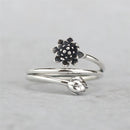 Vintage Ethnic Style Lotus Ring Temperament Flower Ring