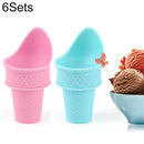 6 Sets 2 in 1 Ice Cream Tray Creative Homemade Ice Cream Cup Tray Set(Pink+Blue)