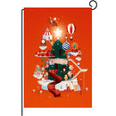 4 PCS Flax Garden Flag Christmas Decoration Banner(1 Star Christmas Tree)
