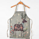 Cartoon Animal Antifouling Cotton Linen Kitchen Parent-child Cartoon Sleeveless Apron, Size:40x48 cm (Excluding Halter Neck), Style:Reindeer