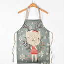 Cartoon Animal Antifouling Cotton Linen Kitchen Parent-child Cartoon Sleeveless Apron, Size:40x48 cm (Excluding Halter Neck), Style:Cat