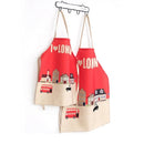 Cartoon Animal Antifouling Cotton Linen Kitchen Parent-child Cartoon Sleeveless Apron, Size:40x48 cm (Excluding Halter Neck), Style:Bus