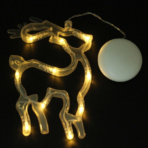 3 PCS 10 LEDs Deer Pattern Festival Party Decoration Light Window Window Suction Cup Hanging Light(Warm White)