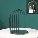 Cosmetic Storage Rack Bird Cage Desktop Shelf Dresser Skin Care Finishing Rack, Size:Small, Color:Black