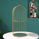 Cosmetic Storage Rack Bird Cage Desktop Shelf Dresser Skin Care Finishing Rack, Size:Large, Color:Gold