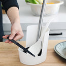 4 PCS Kitchen Pot Cover Rack Sitting Type Multifunctional Soup Spoon Rack(White)