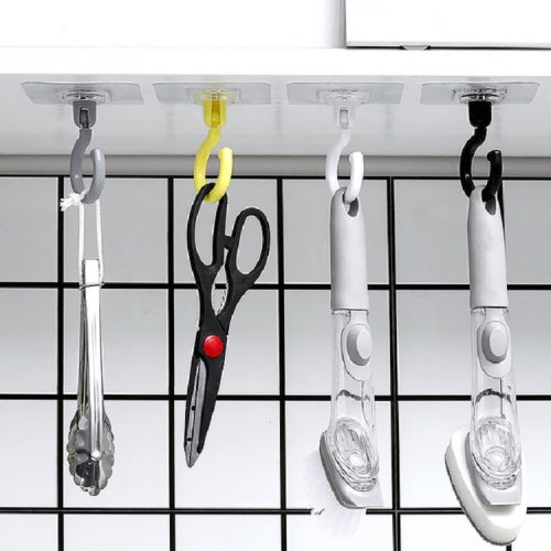 20 PCS Rotatable Hook Wall Cupboard Door Coat Hook Ceiling Sticky Hook(Color Random Delivery)