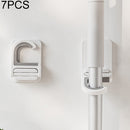 7 PCS Mop Clip Bathroom Folding Hook Mop Hanger(White)