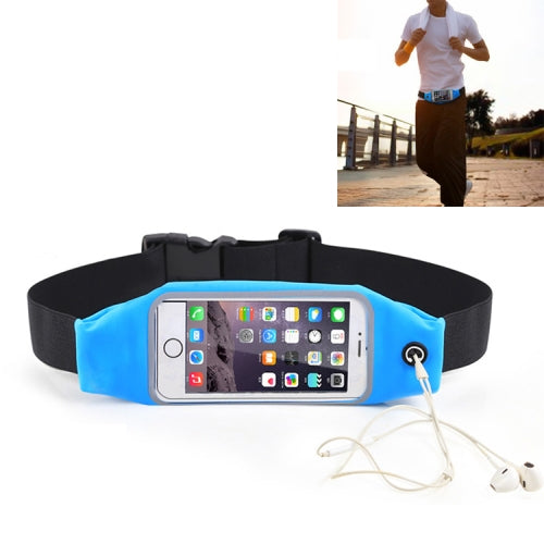 5 PCS Outdoor Sports Running Waist Bag Touch-screen Waterproof Bag(Blue)